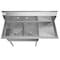 Koolmore 2 Compartment Stainless Steel NSF Commercial Kitchen Prep & Utility Sink with Drainboard SB151512-15R3 - alternate 8